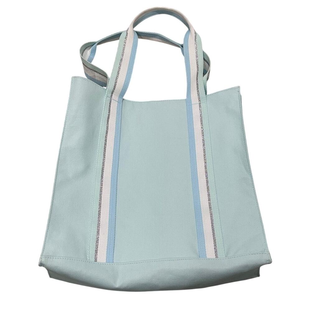 NWOT Perfect Marc Jacobs Canvas Tote Bag Light Blue Silver White - Picture 10 of 10